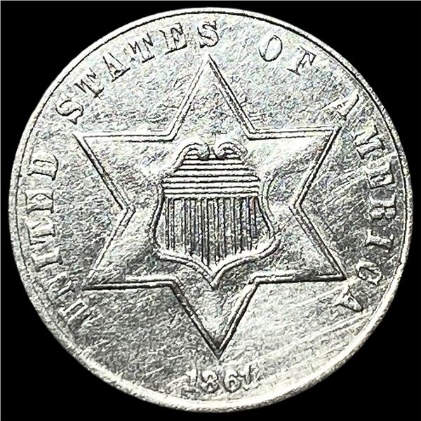 1861 Silver Three-Cent Piece UNCIRCULATED