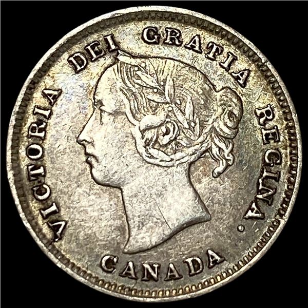 1891 Canada Silver 5 Cents CHOICE AU
