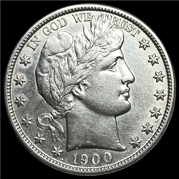 1900-S Silver Barber Half Dollar ABOUT  UNCIRCULATED