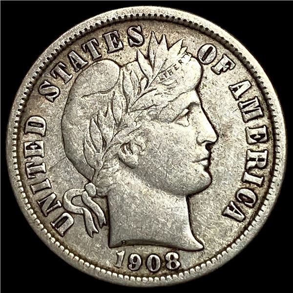 1908-D Silver Barber Dime NEARLY UNCIRCULATED