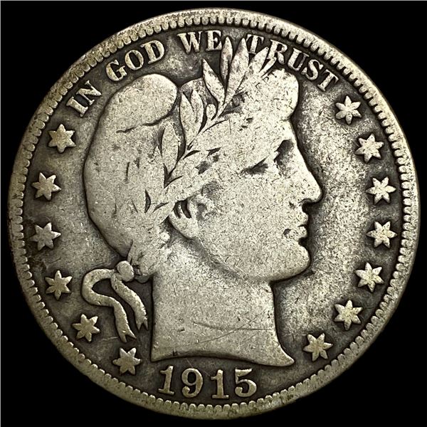 1915 Silver Barber Half Dollar LIGHTLY  CIRCULATED