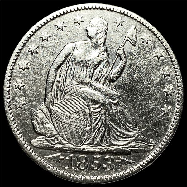 1853-O Silver Seated Liberty Half Dollar  CLOSELY UNCIRCULATED