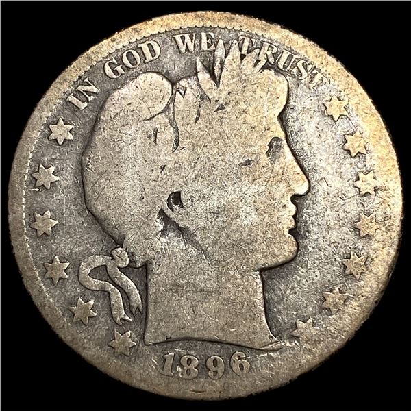 1896-S Silver Barber Half Dollar LIGHTLY  CIRCULATED