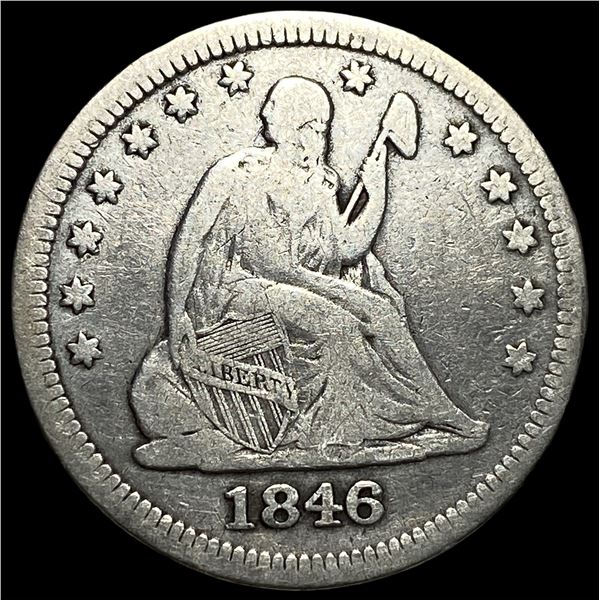 1846 Seated Liberty Quarter LIGHTLY  CIRCULATED