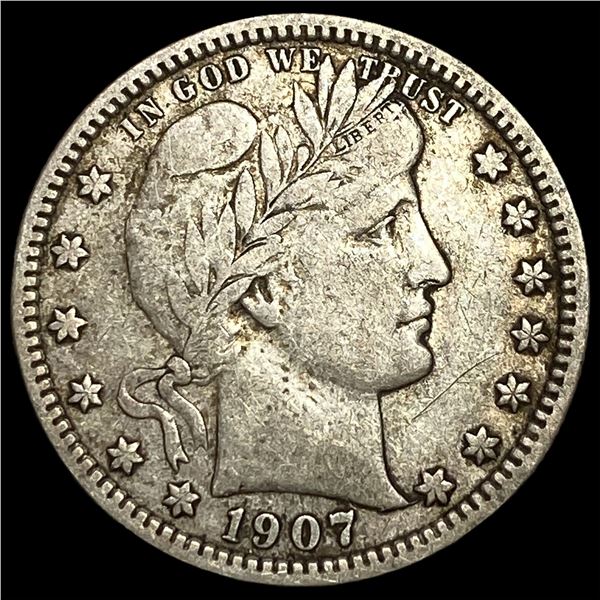 1907-D Silver Barber Quarter NEARLY  UNCIRCULATED