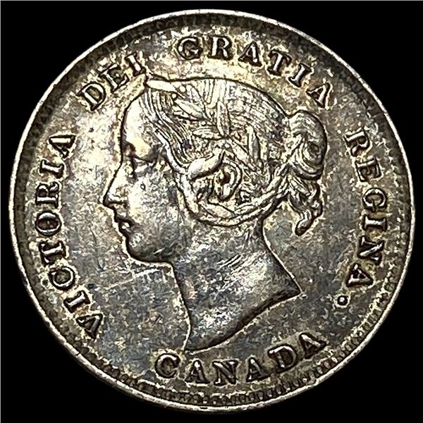 1896 Canada Silver 5 Cents CHOICE AU