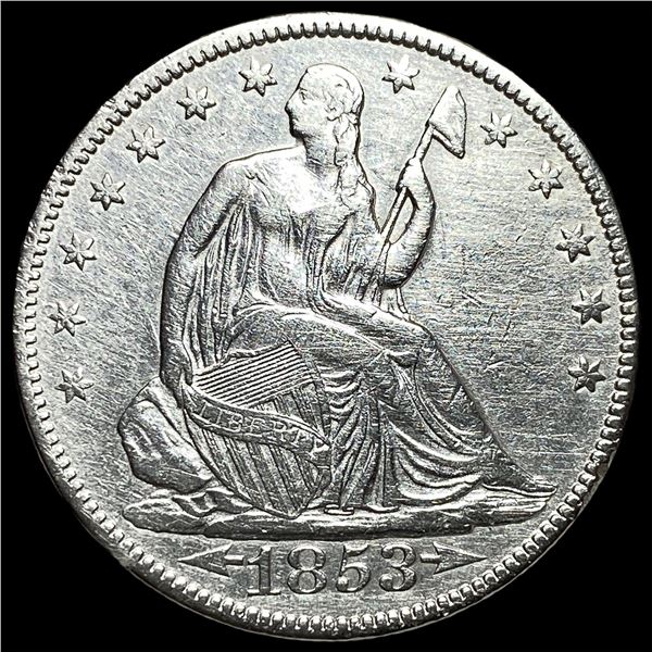 1853 Arrows Seated Liberty Half Dollar  CLOSELY UNCIRCULATED