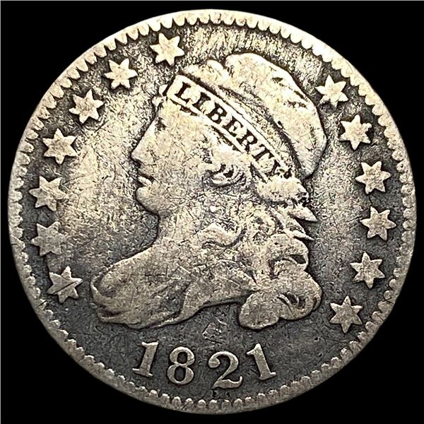 1821 Capped Bust Silver Dime NEARLY  UNCIRCULATED