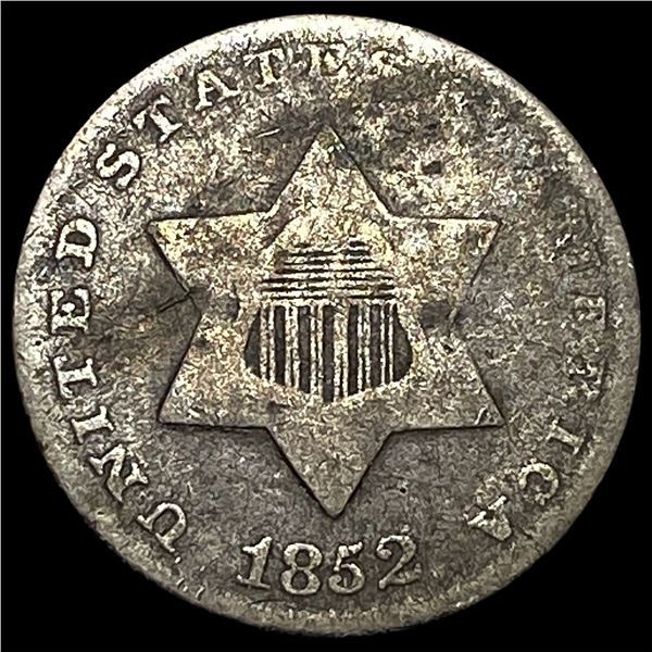 1852 Silver Three-Cent Piece ABOUT  UNCIRCULATED