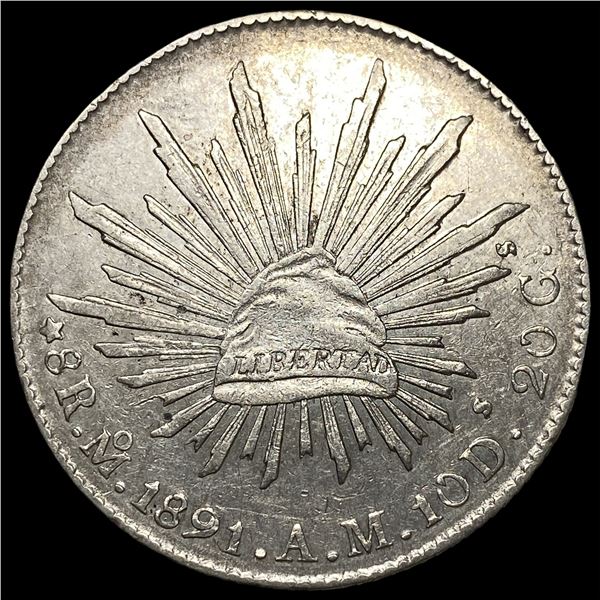 1891-Mo AM Mexico Silver 8 Reales CLOSELY UNCIRCULATED