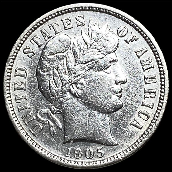 1905-S Silver Barber Dime CHOICE AU