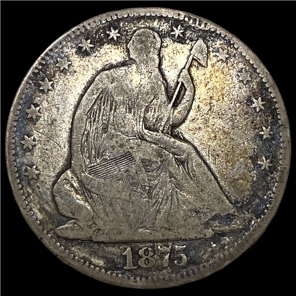 1875 Seated Liberty Half Dollar ABOUT UNCIRCULATED
