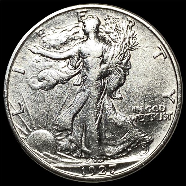 1927-S Silver Walking Liberty Half Dollar CHOICE AU