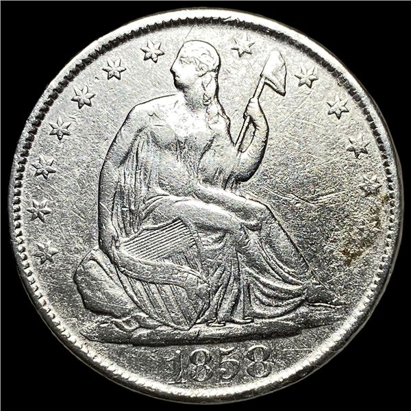 1858-O Silver Half Dollar CLOSELY UNCIRCULATED