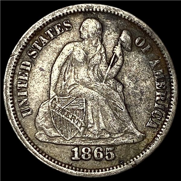 1865 Seated Liberty Dime NEARLY UNCIRCULATED