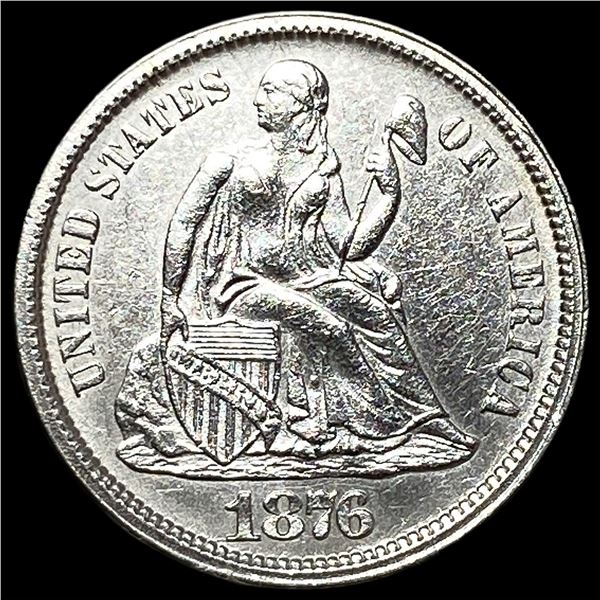 1876-CC Silver Seated Liberty Dime UNCIRCULATED