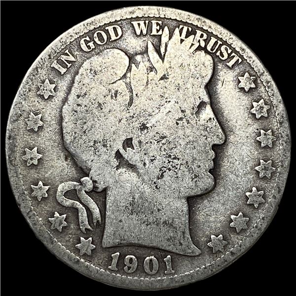 1901-S Silver Barber Half Dollar NICELY CIRCULATED