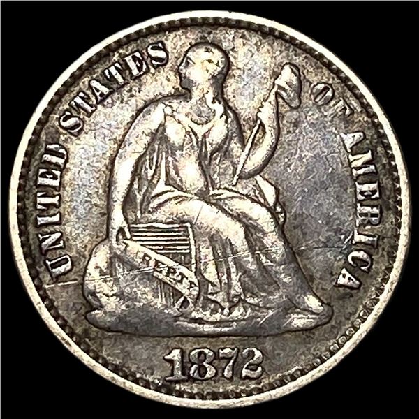 1872 Silver Half Dime NEARLY UNCIRCULATED
