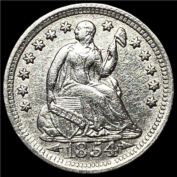 1854 Arrows Silver Seated Liberty Half Dime CLOSELY UNCIRCULATED