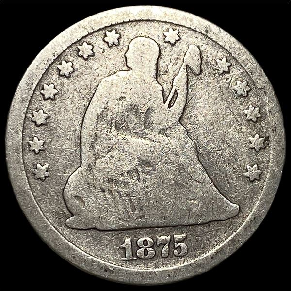 1875 Silver Seated Liberty Quarter NICELY CIRCULATED