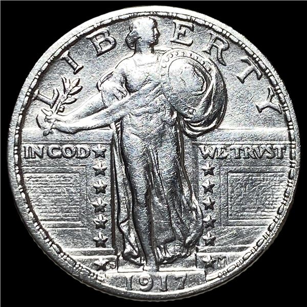 1917-D Type 2 Silver Standing Liberty Quarter CHOICE BU