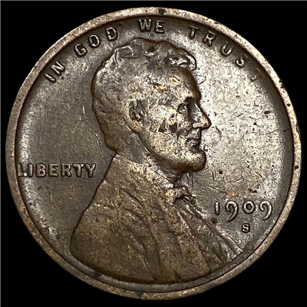 1909-S Lincoln Wheat Cent LIGHTLY CIRCULATED