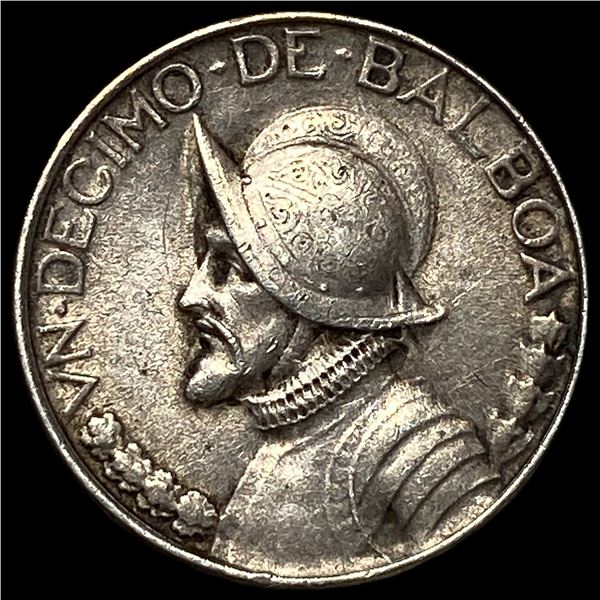 1933 Panama Silver 1/10 Balboa UNCIRCULATED
