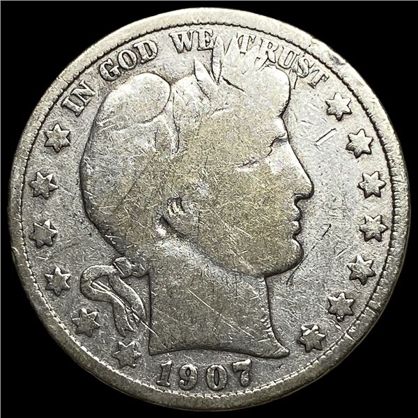 1907-D Silver Half Dollar Barber ABOUT UNCIRCULATED