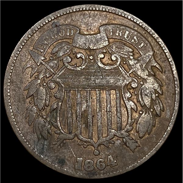 1864 Copper 2-Cent Piece LIGHTLY CIRCULATED