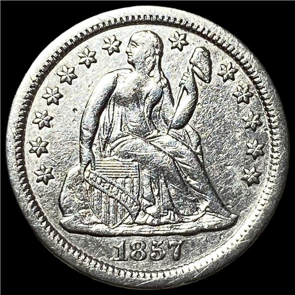 1857-O Silver Seated Liberty Dime CHOICE AU