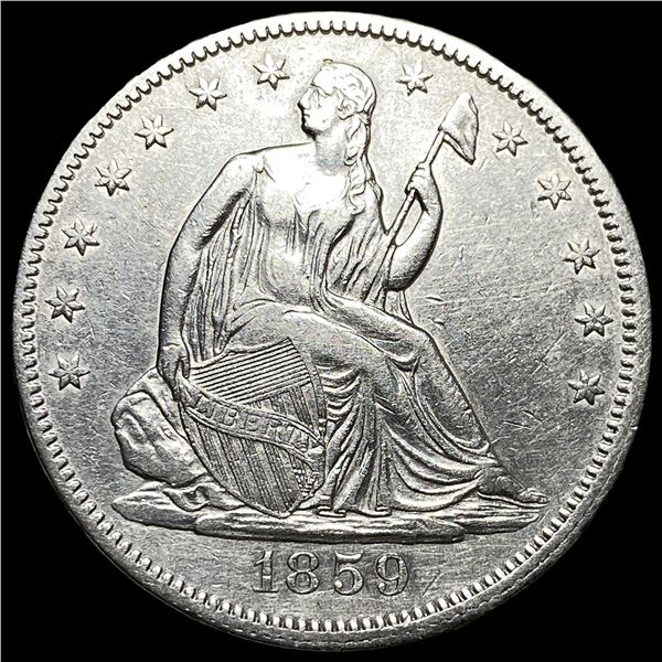1859 Silver Seated Liberty Half Dollar CLOSELY UNCIRCULATED