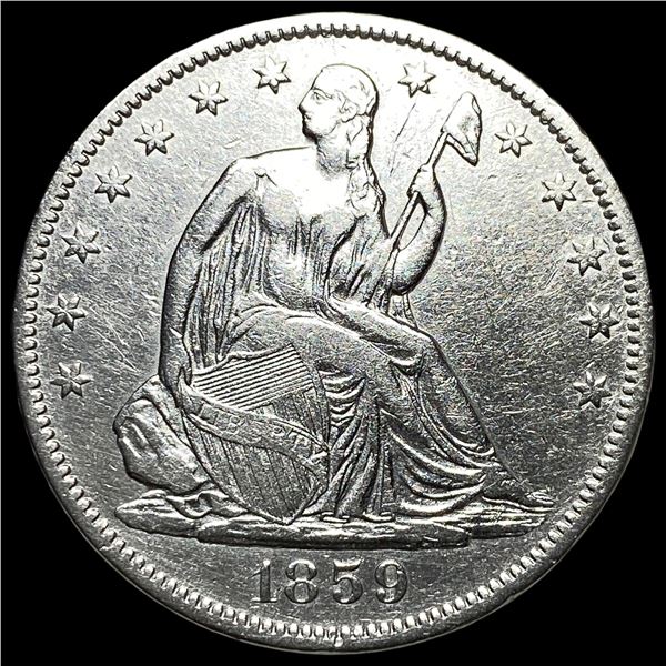 1859-S Silver Half Dollar CLOSELY UNCIRCULATED