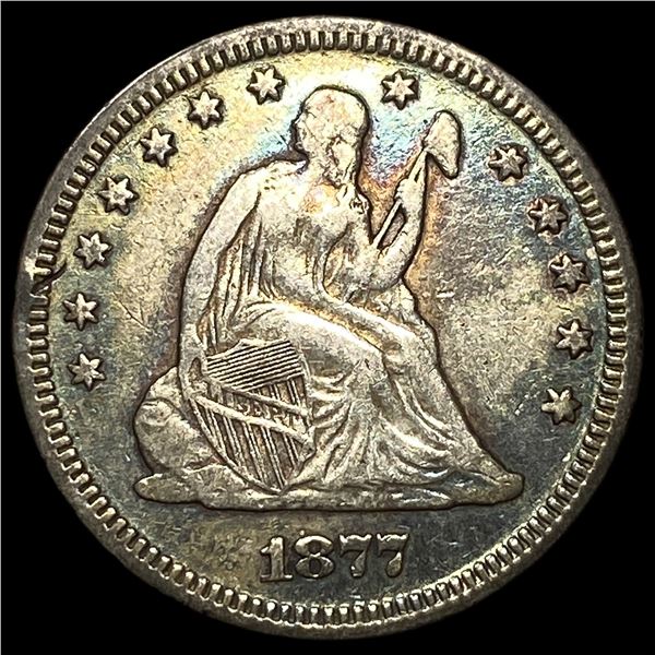 1877 Silver Seated Liberty Quarter NEARLY UNCIRCULATED