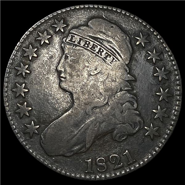 1821 Silver Capped Bust Half Dollar LIGHTLY CIRCULATED