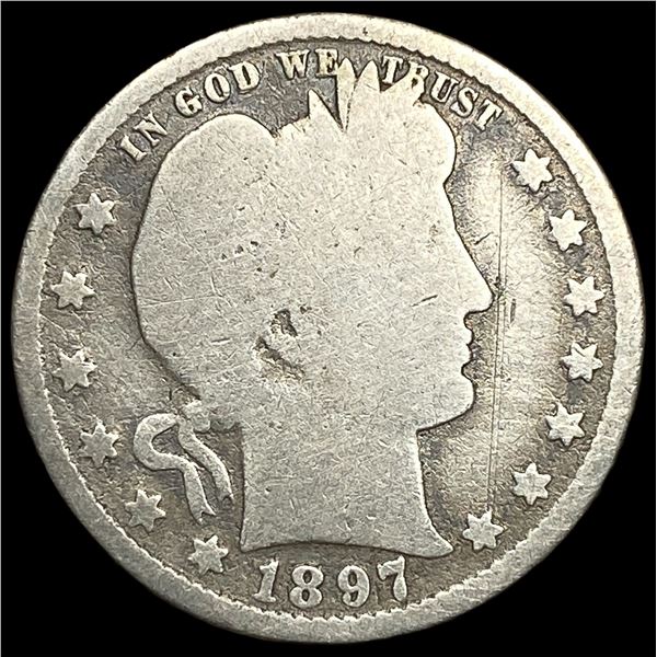 1897 Silver Barber Quarter NICELY CIRCULATED