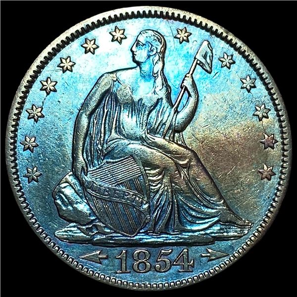 1854 Arrows Seated Liberty Half Dollar CHOICE AU