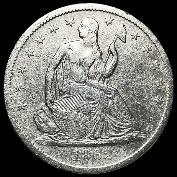 1862-D Seated Liberty Half Dollar CLOSELY UNCIRCULATED