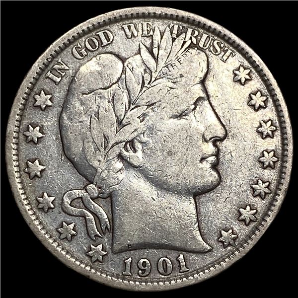 1901 Silver Half Dollar (Barber) NEARLY UNCIRCULATED