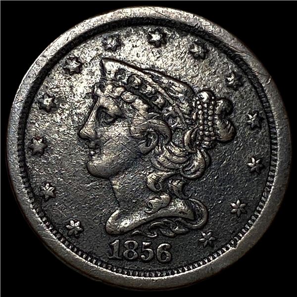 1856 Braided Hair Half Cent NEARLY UNCIRCULATED