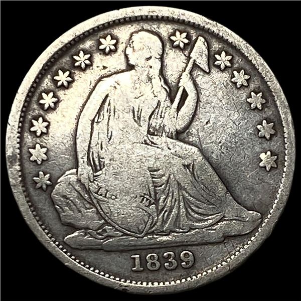 1839-O Silver Seated Liberty Dime LIGHTLY CIRCULATED