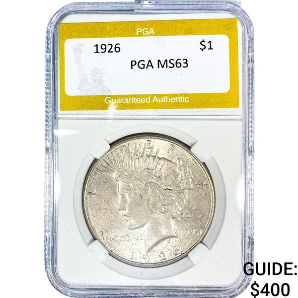 1926 Silver Peace Dollar PGA MS63