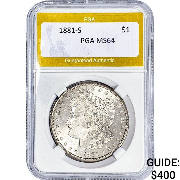 1881-S Morgan Silver Dollar PGA MS64