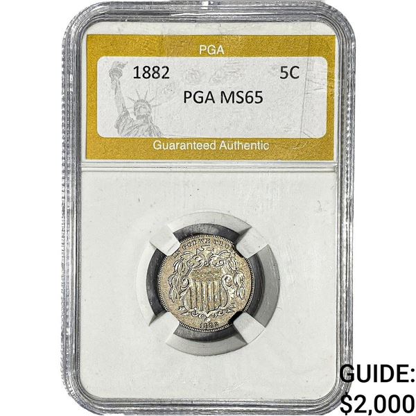 1882 Shield Nickel PGA MS65