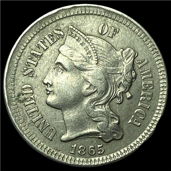 1865 Nickel Three-Cent Piece CLOSELY UNCIRCULATED