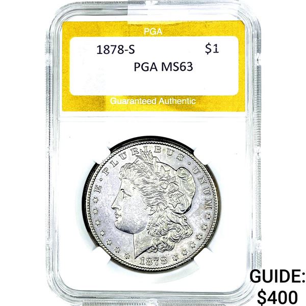 1878-S Morgan Silver Dollar PGA MS63