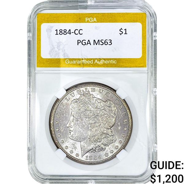 1884-CC Morgan Silver Dollar PGA MS63