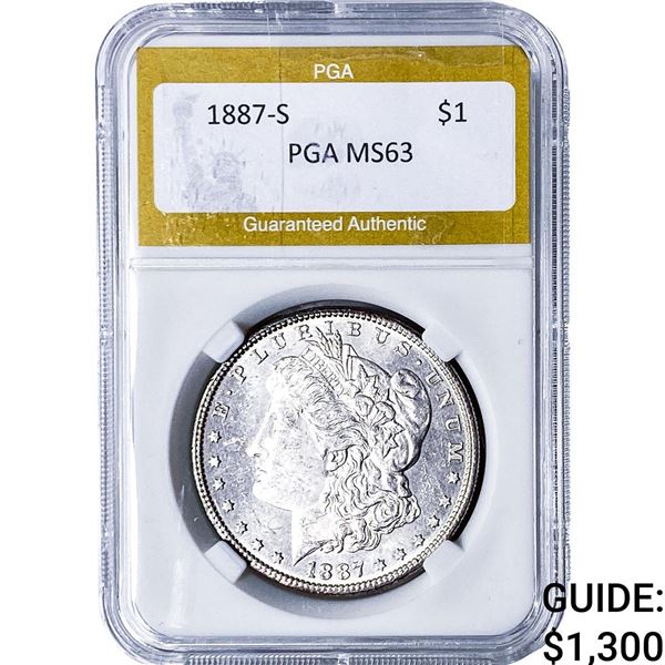 1887-S Morgan Silver Dollar PGA MS63