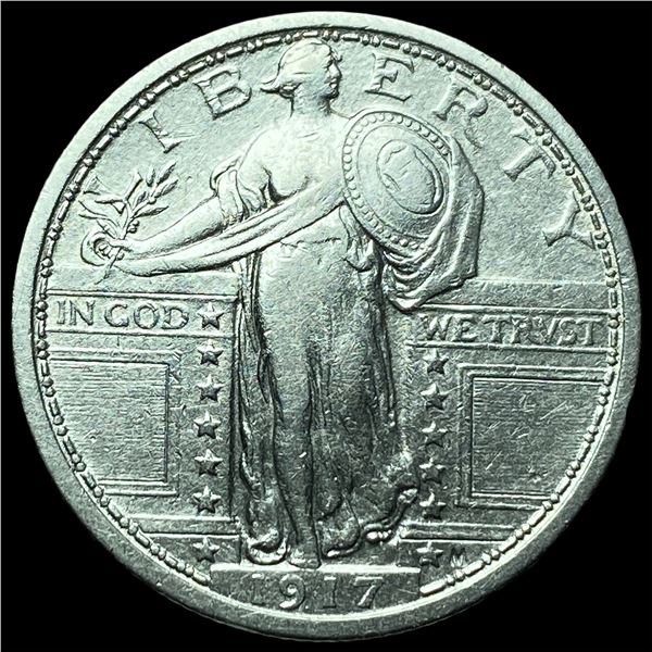 1917 Type 1 Standing Liberty Quarter CHOICE AU