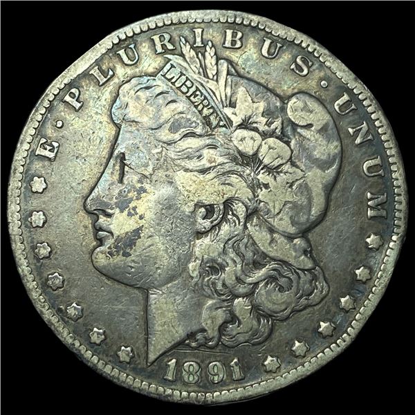 1891-CC Silver Morgan Dollar ABOUT UNCIRCULATED