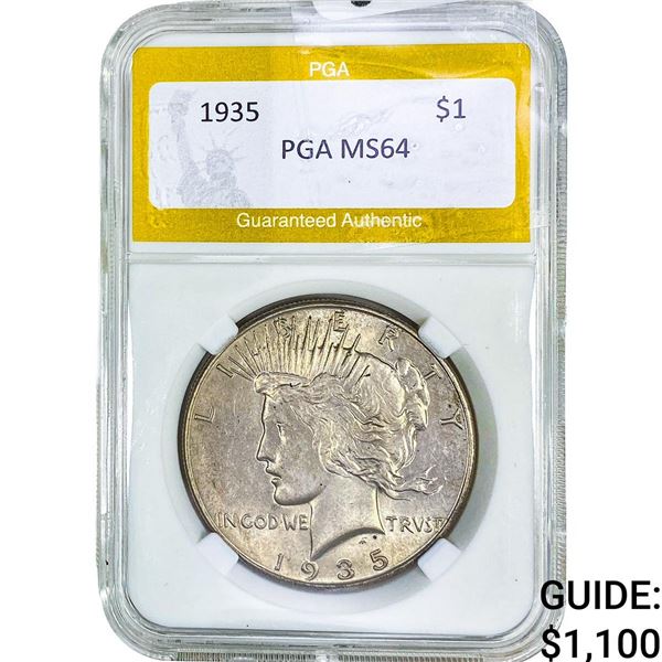 1935 Silver Peace Dollar PGA MS64